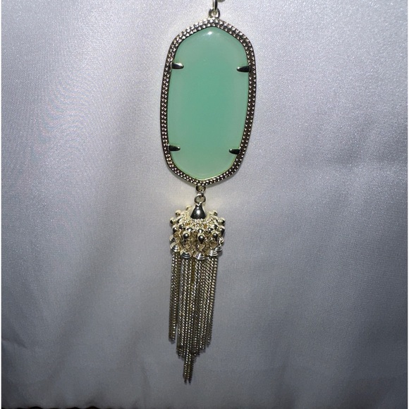 Kendra Scott Rayne Green Chalcedony Long Pendant Necklace - Picture 2 of 3